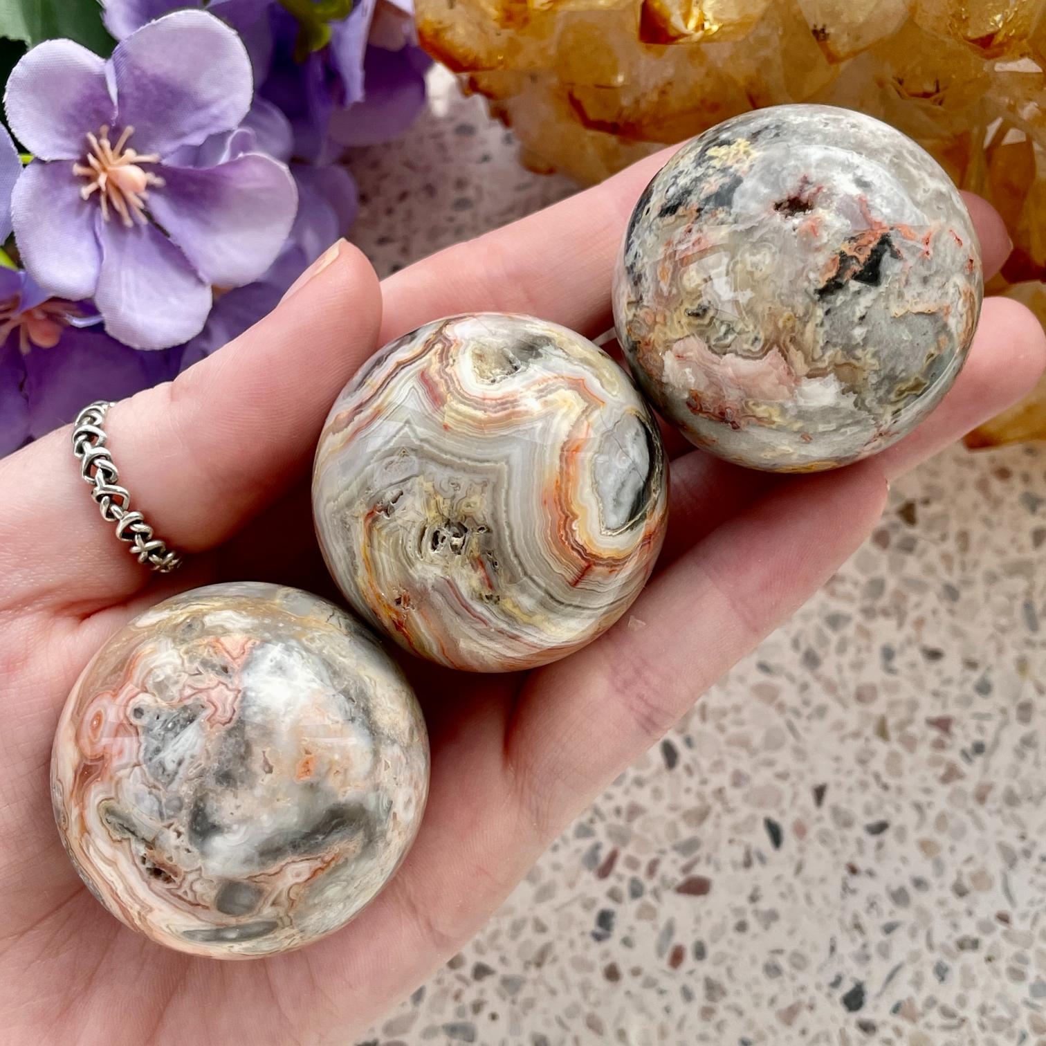 Crazy Lace Agate Sphere - 4cm Crazy Lace Agate Sphere - 4cm